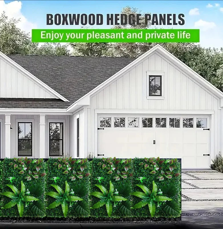 1pc Artificial Green Plant Wall Panels Simulation Plant Background Wall Decoration 3D Bionic Plant Outdoor Lawn, Fake Grass