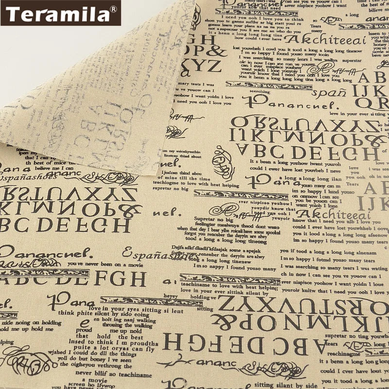 Map of the Word Canvas Linen Fabric TERAMILA Home Textile Tela Metro Sewing Material Tissu Tablecloth Pillow Curtain Cushion