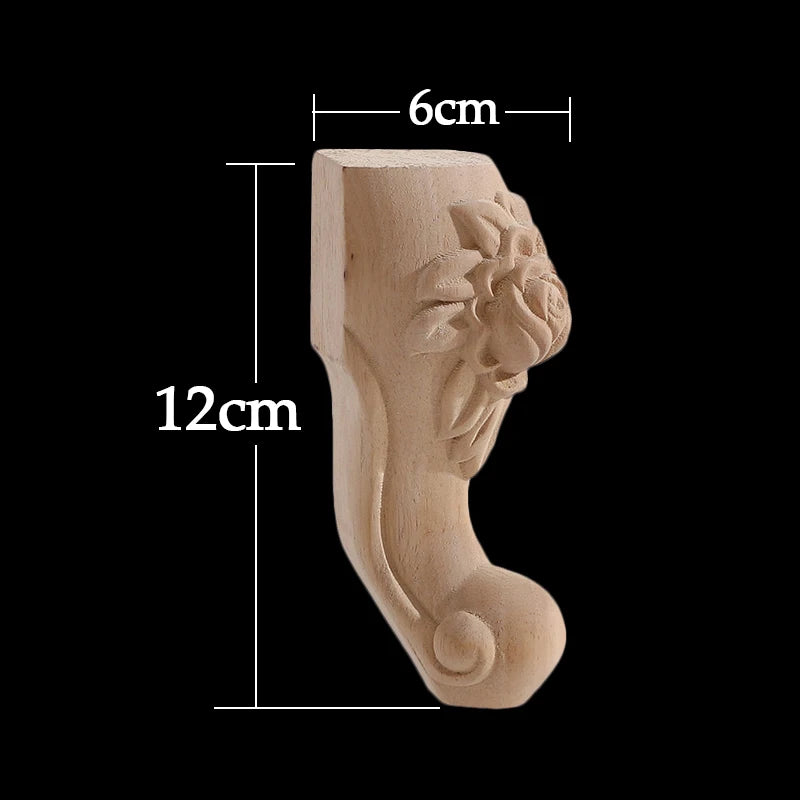 Furniture With Solid Wood Legs Carving Flower Sofa Seat TV Cabinet Feet No Paint Drop Ship Replace Home Decoration Accessories