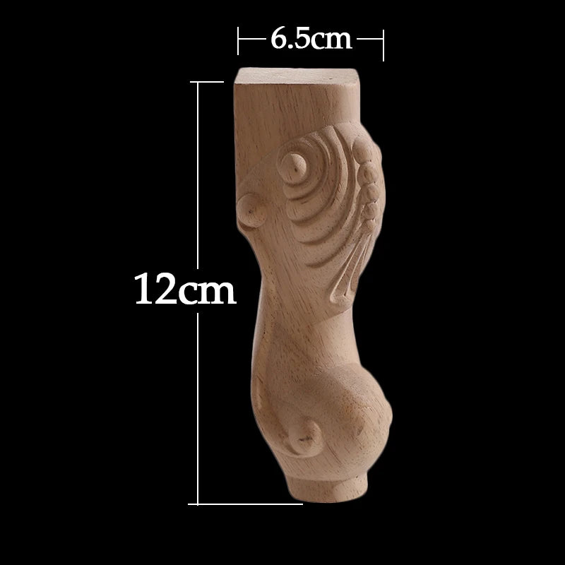 Furniture With Solid Wood Legs Carving Flower Sofa Seat TV Cabinet Feet No Paint Drop Ship Replace Home Decoration Accessories