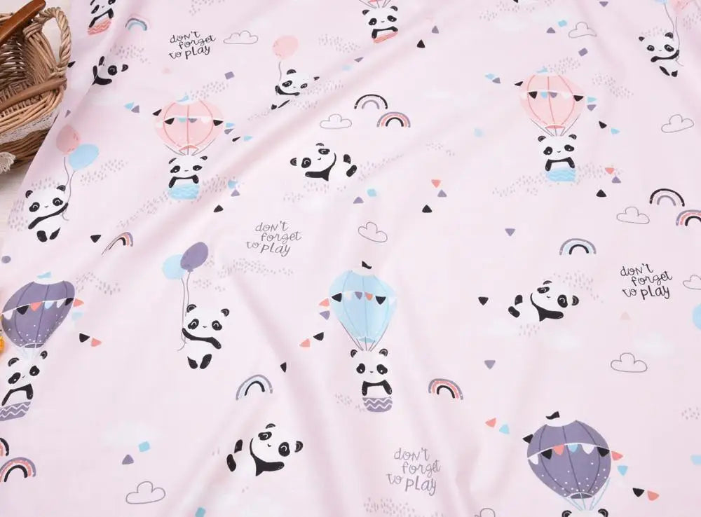 Cotton Fabric for DIY Sewing Craft, Patchwork Quilting, Fat Quarter Tecido Clothes, Tilda, Baby Sheet Textiles, Bear Hot Air Bal