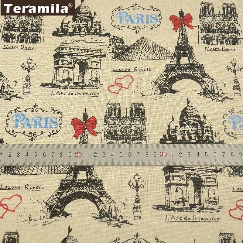 Map of the Word Canvas Linen Fabric TERAMILA Home Textile Tela Metro Sewing Material Tissu Tablecloth Pillow Curtain Cushion