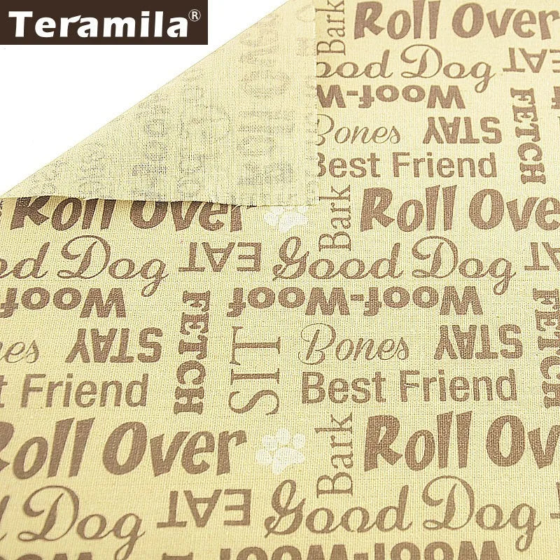 TERAMILA Cotton linen fabrics Map of the Word Home décor Sewing Material for Tablecloth Pillow Curtain Cushion Tissu