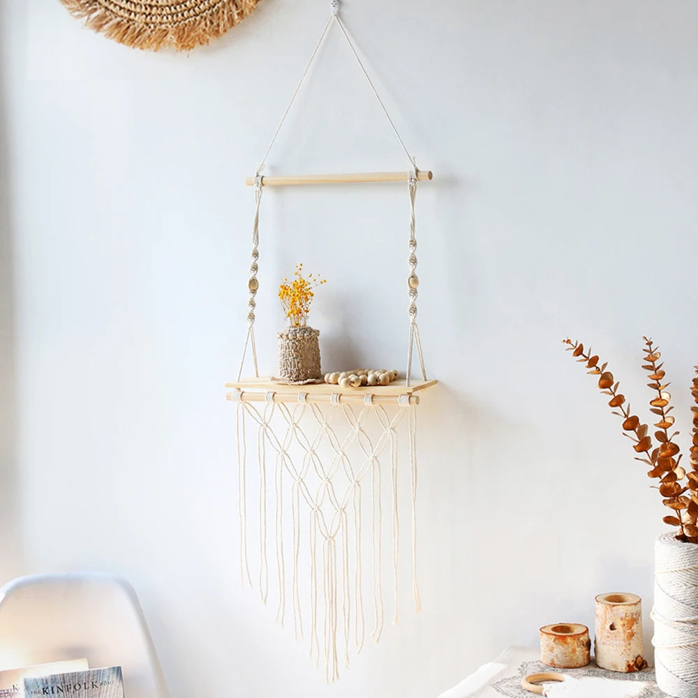 Hanging Shelves For Wall Room Home Decor  Macrame Shelf Wall Hanging Floating Shelf For Bedroom Living Room, Bathroom Gift