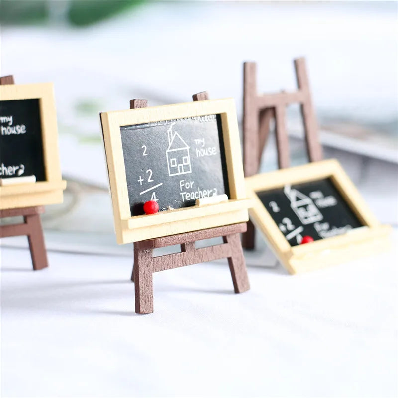 Wood Wooden Blackboard ABC Classroom School Furniture Education Models Figurines for 1/6 1/12 Dollhouse Kids Children Gifts Toys