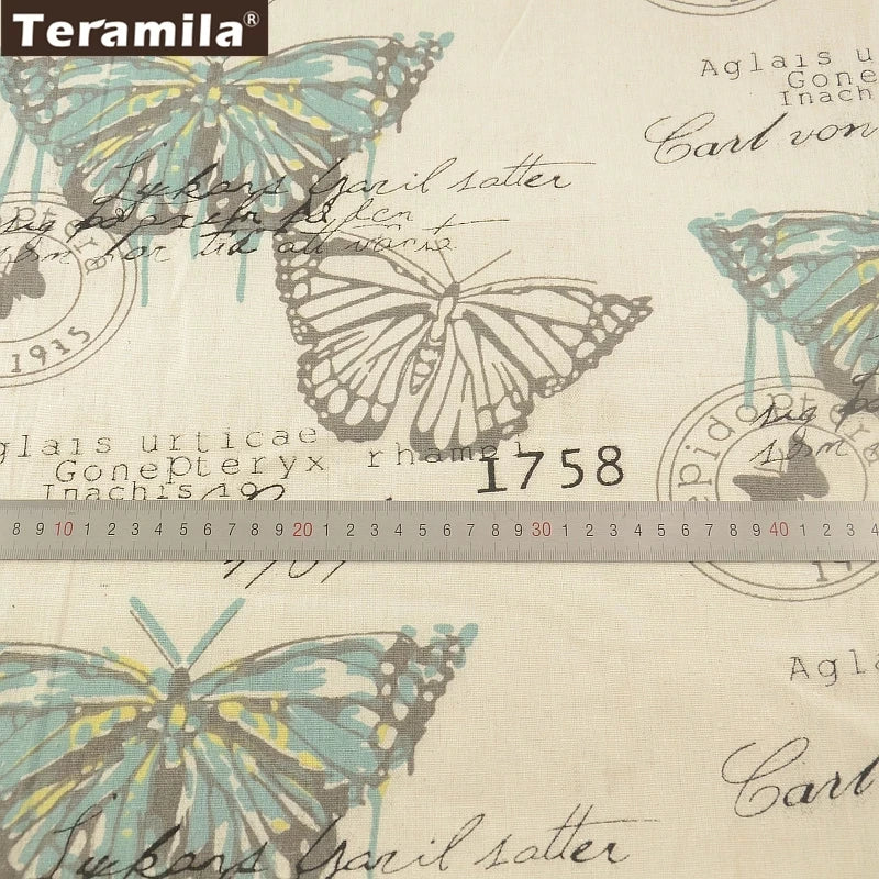 Map of the Word Canvas Linen Fabric TERAMILA Home Textile Tela Metro Sewing Material Tissu Tablecloth Pillow Curtain Cushion