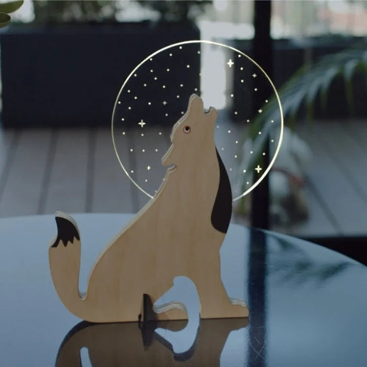 Creative Home Decorate Animal Luminous Ornaments Wood Acrylic Art Table Ornaments Pelican Sirius Whale Toucan Room Decor