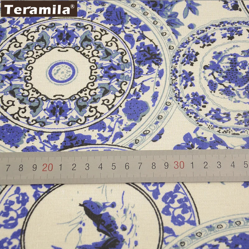 TERAMILA Cotton linen fabrics Map of the Word Home décor Sewing Material for Tablecloth Pillow Curtain Cushion Tissu