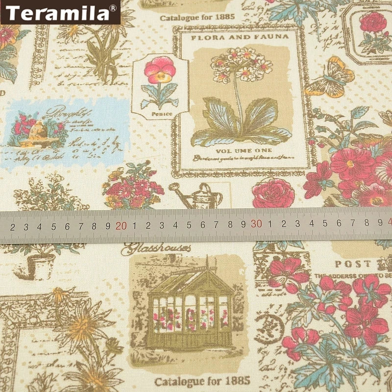 Map of the Word Canvas Linen Fabric TERAMILA Home Textile Tela Metro Sewing Material Tissu Tablecloth Pillow Curtain Cushion