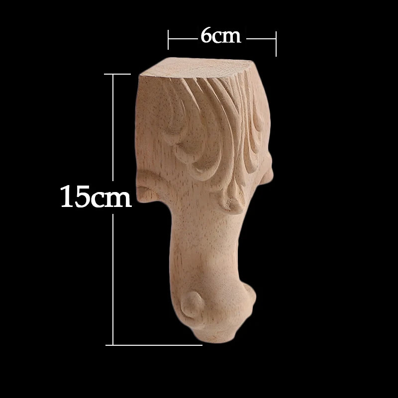 Furniture With Solid Wood Legs Carving Flower Sofa Seat TV Cabinet Feet No Paint Drop Ship Replace Home Decoration Accessories