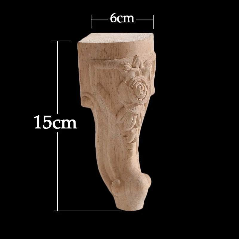 Furniture With Solid Wood Legs Carving Flower Sofa Seat TV Cabinet Feet No Paint Drop Ship Replace Home Decoration Accessories