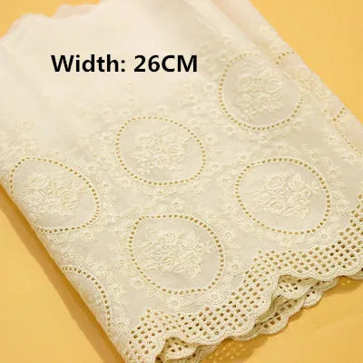 Cotton Lace Fabric for Home Furnishing, Soft Bed Accessories, Doll Skirt, Decorative Fabric, 43cm Width, RS3000