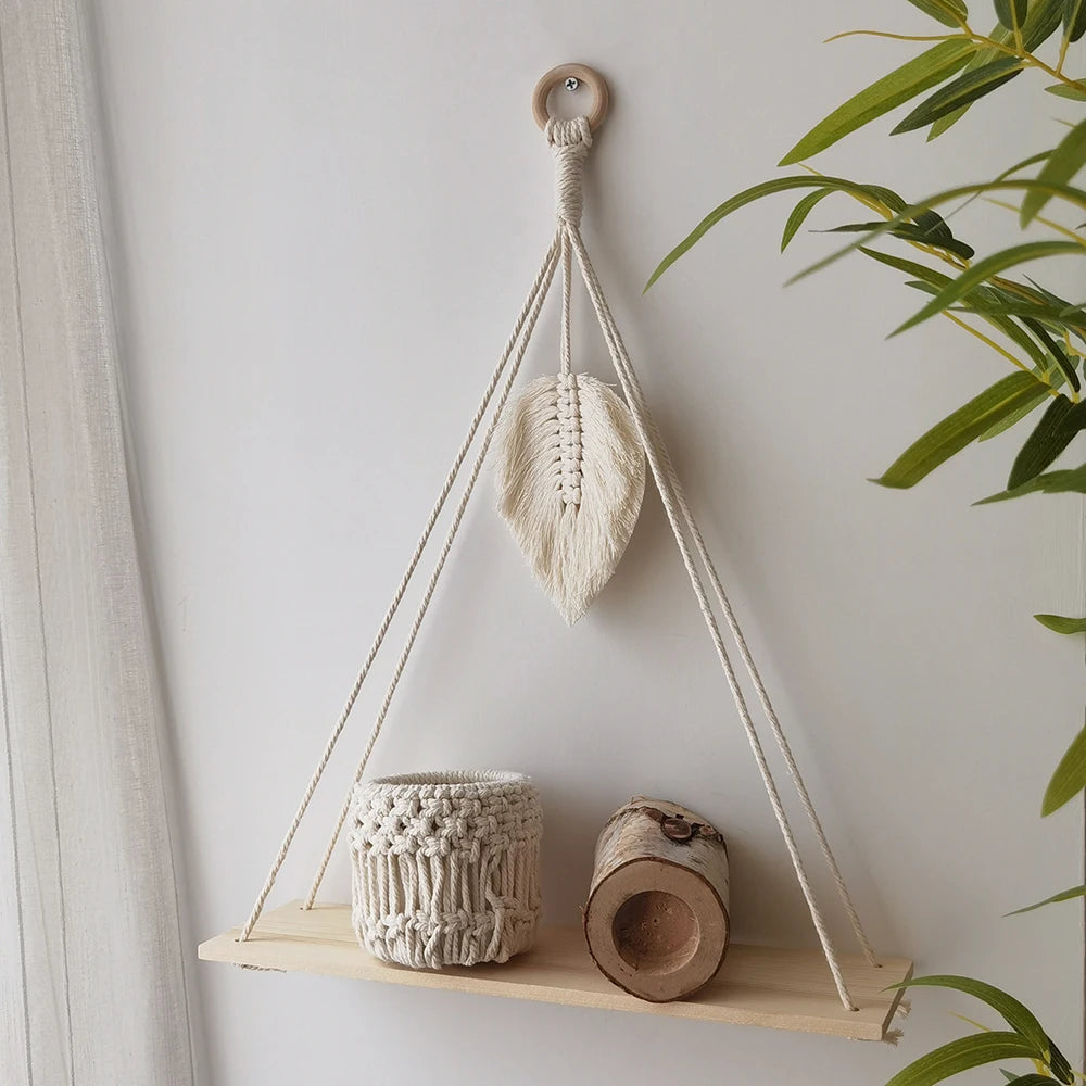 Hanging Shelves For Wall Room Home Decor  Macrame Shelf Wall Hanging Floating Shelf For Bedroom Living Room, Bathroom Gift