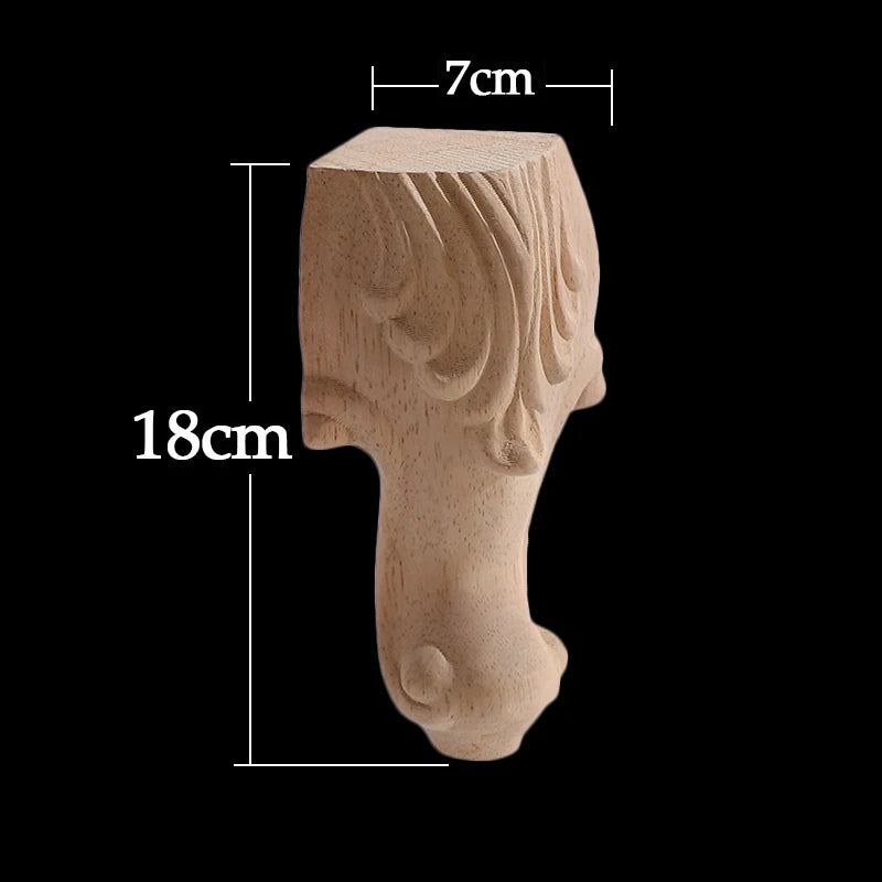 Furniture With Solid Wood Legs Carving Flower Sofa Seat TV Cabinet Feet No Paint Drop Ship Replace Home Decoration Accessories