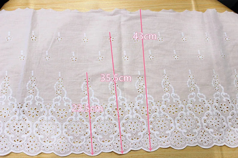 Cotton Lace Fabric for Home Furnishing, Soft Bed Accessories, Doll Skirt, Decorative Fabric, 43cm Width, RS3000
