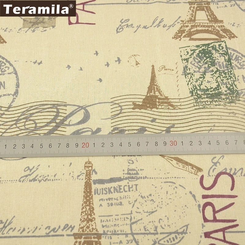 Map of the Word Canvas Linen Fabric TERAMILA Home Textile Tela Metro Sewing Material Tissu Tablecloth Pillow Curtain Cushion