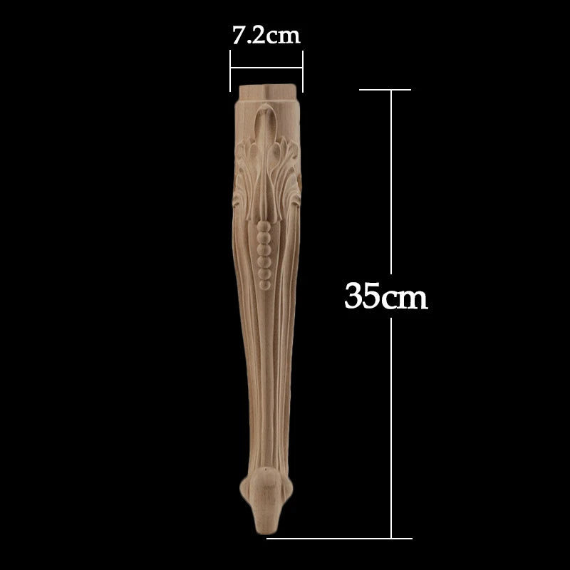 Furniture With Solid Wood Legs Carving Flower Sofa Seat TV Cabinet Feet No Paint Drop Ship Replace Home Decoration Accessories