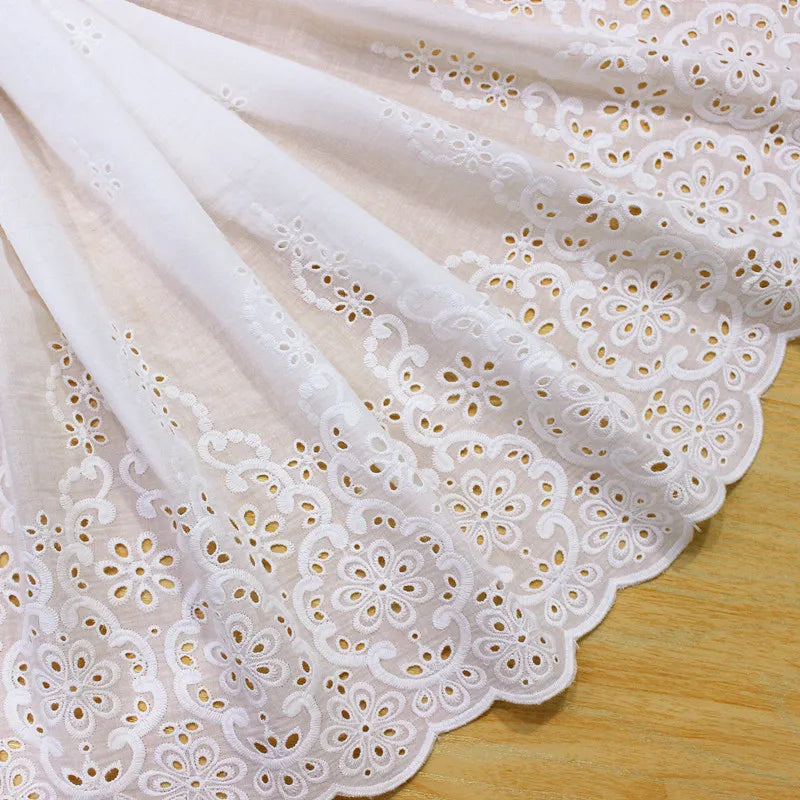 Cotton Lace Fabric for Home Furnishing, Soft Bed Accessories, Doll Skirt, Decorative Fabric, 43cm Width, RS3000