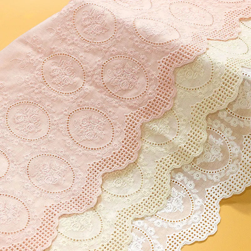 Cotton Lace Fabric for Home Furnishing, Soft Bed Accessories, Doll Skirt, Decorative Fabric, 43cm Width, RS3000
