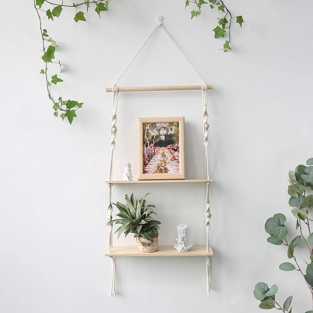 Hanging Shelves For Wall Room Home Decor  Macrame Shelf Wall Hanging Floating Shelf For Bedroom Living Room, Bathroom Gift