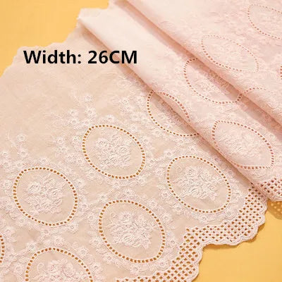 Cotton Lace Fabric for Home Furnishing, Soft Bed Accessories, Doll Skirt, Decorative Fabric, 43cm Width, RS3000