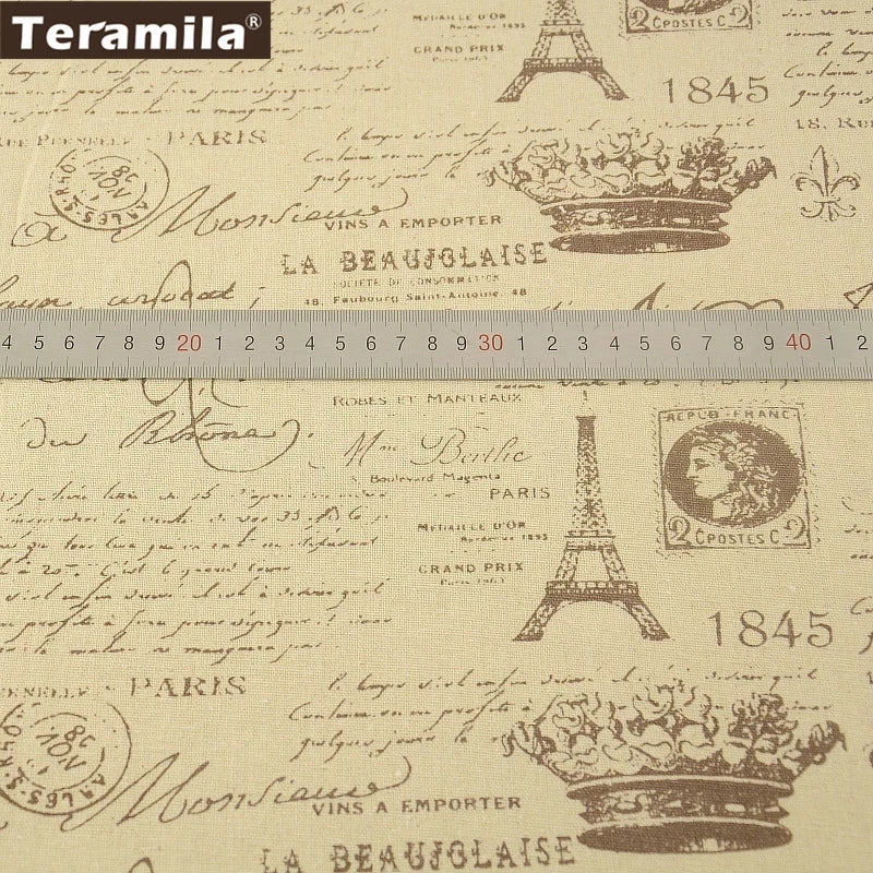 Map of the Word Canvas Linen Fabric TERAMILA Home Textile Tela Metro Sewing Material Tissu Tablecloth Pillow Curtain Cushion