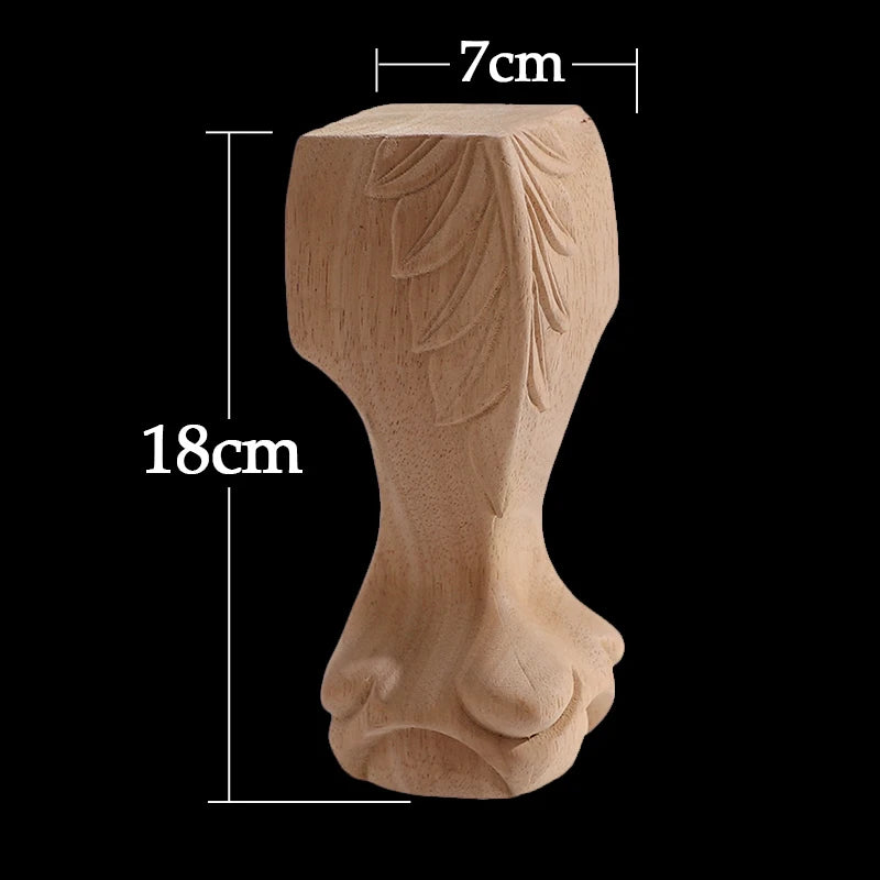 Furniture With Solid Wood Legs Carving Flower Sofa Seat TV Cabinet Feet No Paint Drop Ship Replace Home Decoration Accessories