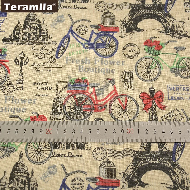 Map of the Word Canvas Linen Fabric TERAMILA Home Textile Tela Metro Sewing Material Tissu Tablecloth Pillow Curtain Cushion