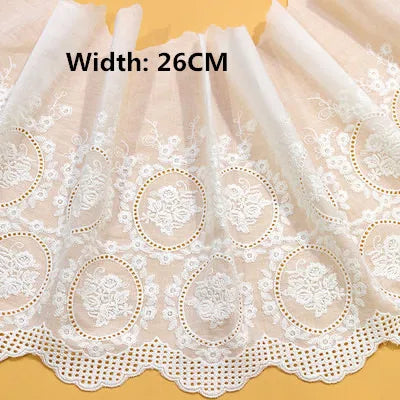 Cotton Lace Fabric for Home Furnishing, Soft Bed Accessories, Doll Skirt, Decorative Fabric, 43cm Width, RS3000