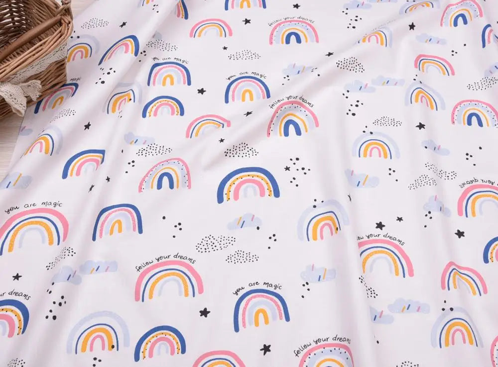 Cotton Fabric for DIY Sewing Craft, Patchwork Quilting, Fat Quarter Tecido Clothes, Tilda, Baby Sheet Textiles, Bear Hot Air Bal