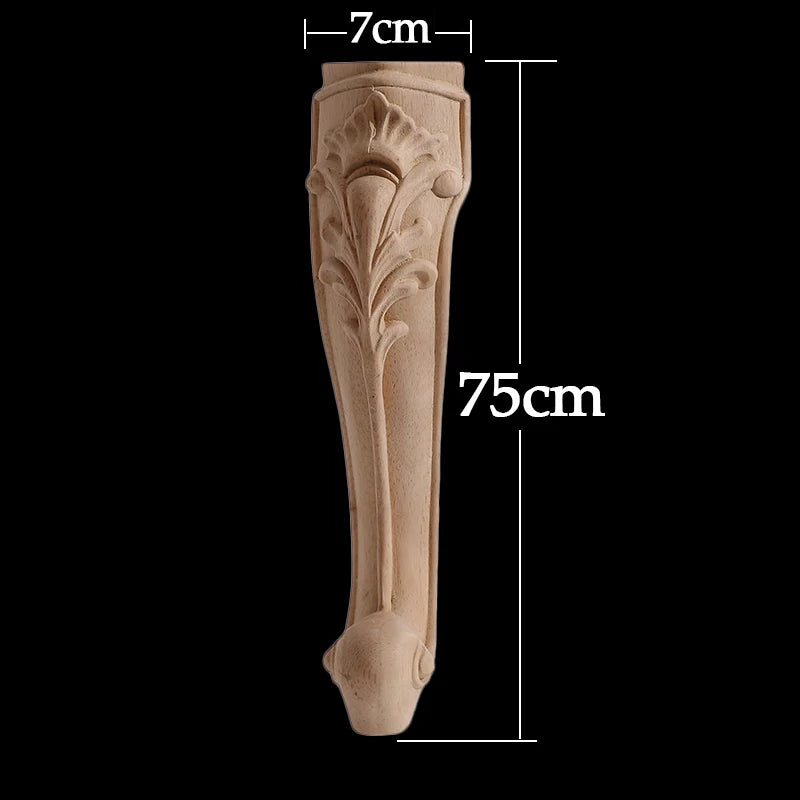 Furniture With Solid Wood Legs Carving Flower Sofa Seat TV Cabinet Feet No Paint Drop Ship Replace Home Decoration Accessories