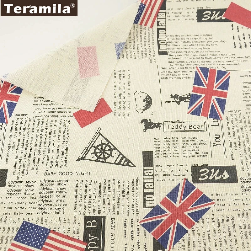 Map of the Word Canvas Linen Fabric TERAMILA Home Textile Tela Metro Sewing Material Tissu Tablecloth Pillow Curtain Cushion