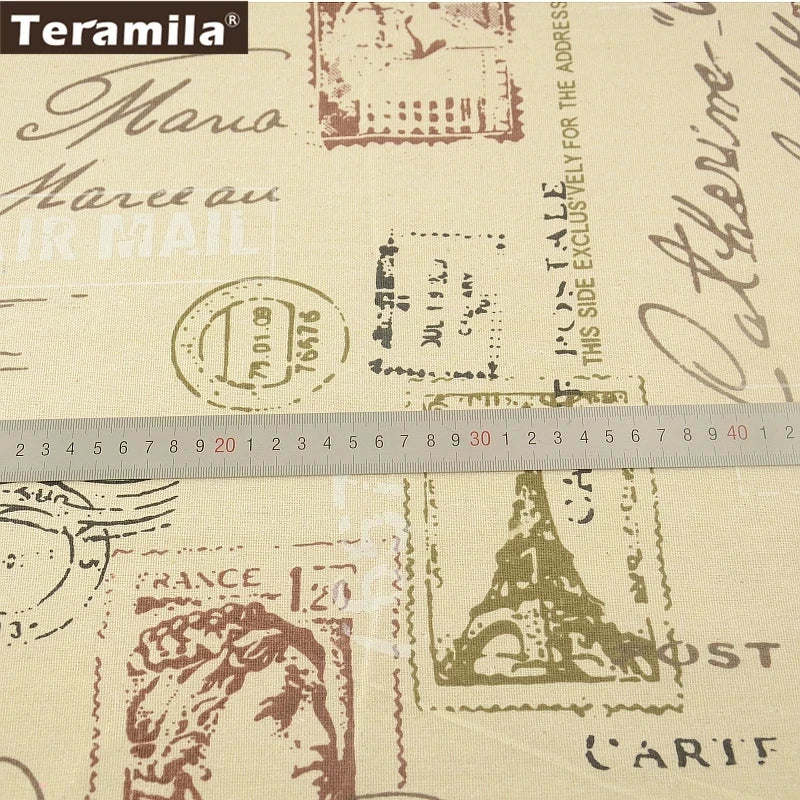Map of the Word Canvas Linen Fabric TERAMILA Home Textile Tela Metro Sewing Material Tissu Tablecloth Pillow Curtain Cushion