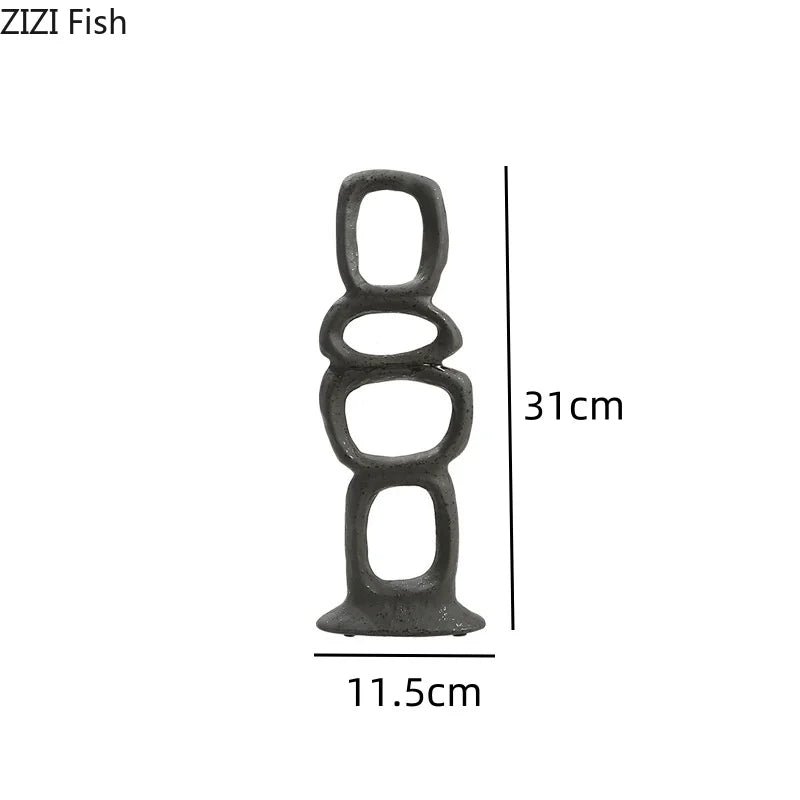 Minimalist Ceramic Ornaments Abstract Art Sculpture Home Accessories Living Room Statue Miniatures Decoration Crafts Figurines