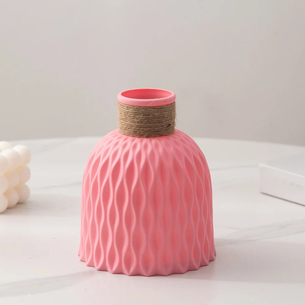 Flower Vase Plastic Flowerpot Flower Arrangement Dry Flower Bottle Vase Modern Home Decor Items Creative Simple Sweet Vases