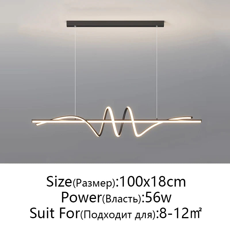 Modern Led Pendant Lights Home Decor For Living Room Dining Room Kitchen Office Bar Hanging Lamp Minimalist Chandelier Lustre
