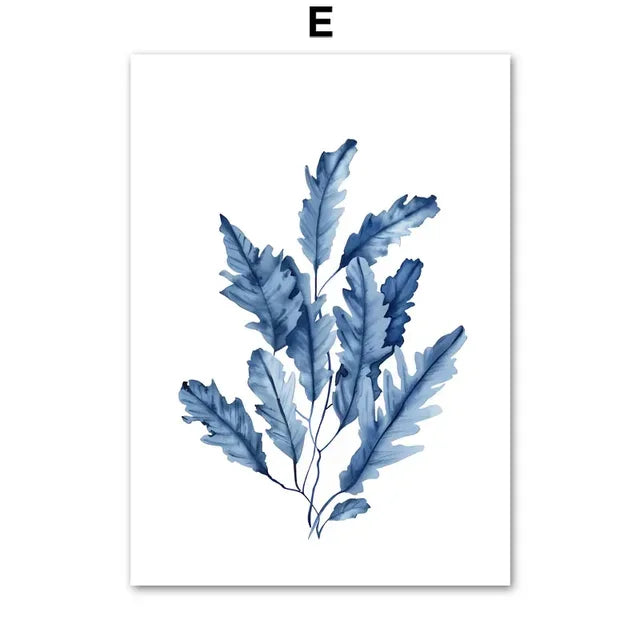 Coastal Sea Life Wall Art Coral Seahorse Lobster Crab Canvas Prints  Beach House Nautical Decor  Simple Marine Posters for Home