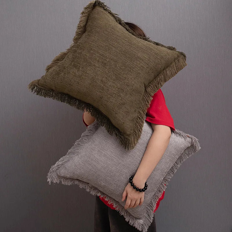 Home Decor Items Cushion Cover Brown Pink White Cotton Pillow Cover Decorative Cushions Sofa Bed Sofa Living Room Pillow Case