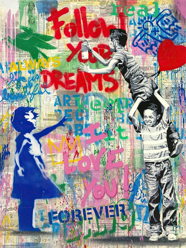 Modern Abstract Street Wall Art Painting Banksy Graffit Art Canvas Painting Prints Poster Cuadros Wall Art Pictures Home Decor