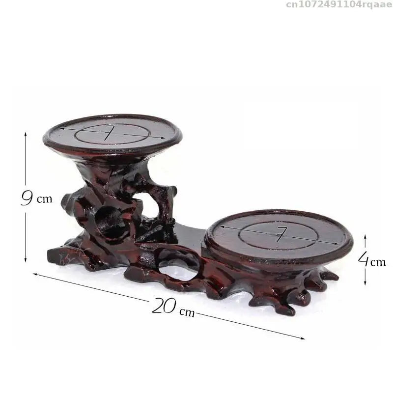 Miniature Wood Bases Figurine Display Stand Vase Flower Pot Holder Coffee Tea Sets Pedestal Bonsai Plant Rack Home Decoration