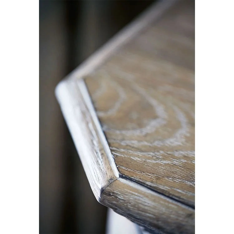 Bedroom Furniture French Vintage Solid Wood Oak Antiqued Grey Bedside Table Nightstand