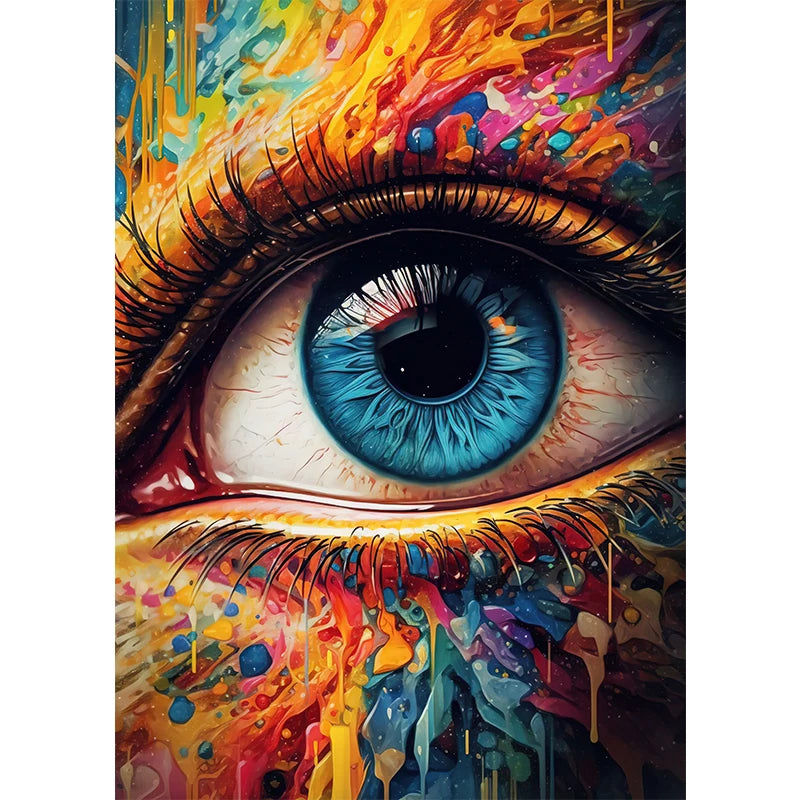 Classic Abstract Wall Art , Eye Features Mural, HD Canvas Print Poster for Home Living Room Bedroom Office Decoration Cuadros