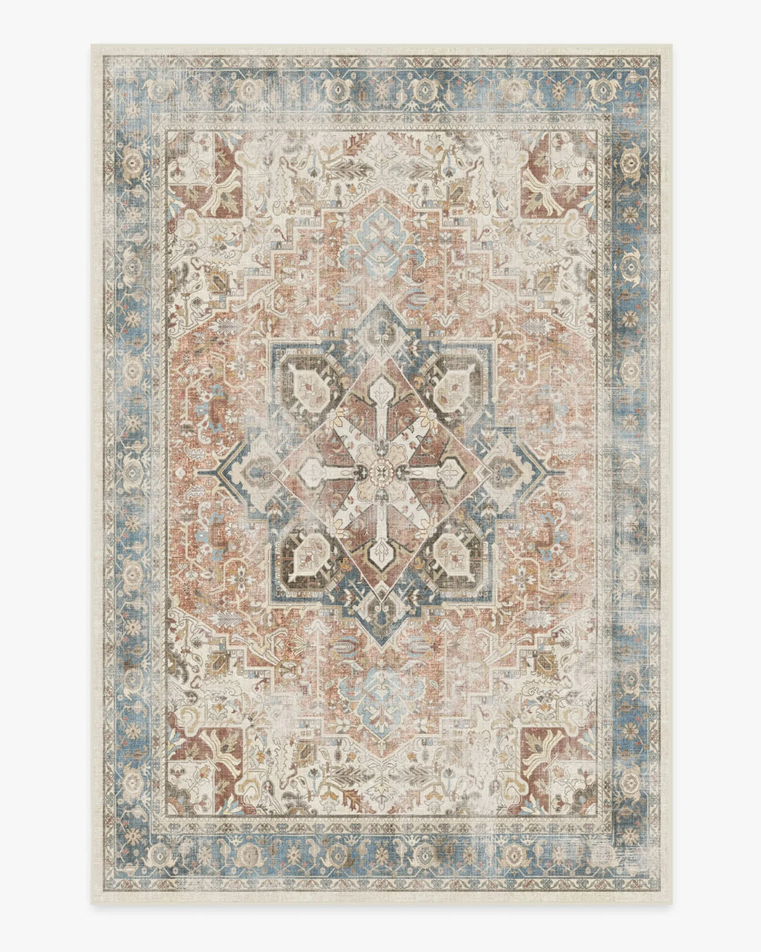 Traditional Persian washable rug vintage Turkish geometric pattern living room bedroom carpet bathroom hallway washable rug