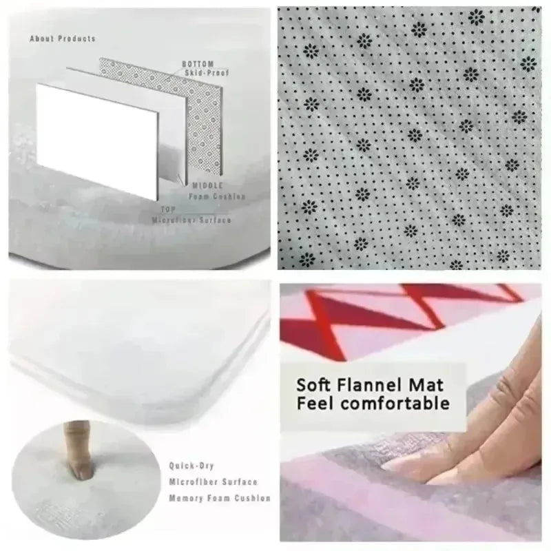 Modern Black White Area Rugs Floral Geometric Patterns Contemporary Living Room Carpets for Home Interior Decor