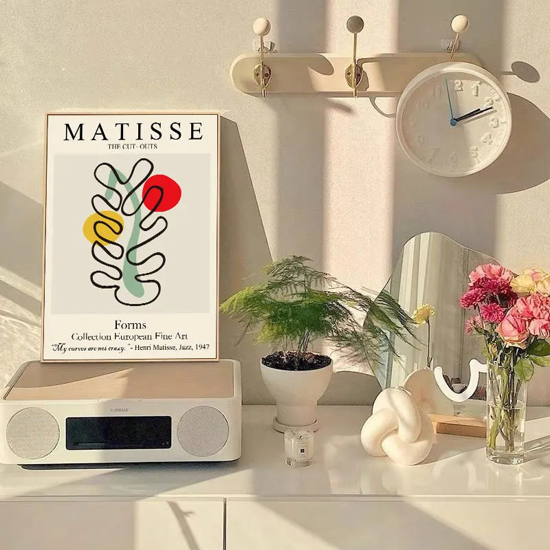 Abstract Wall Art Matisse Poster Line Face Coral Leaves Posters and Prints Canvas Paintings for Interior  Pictures Room Decor