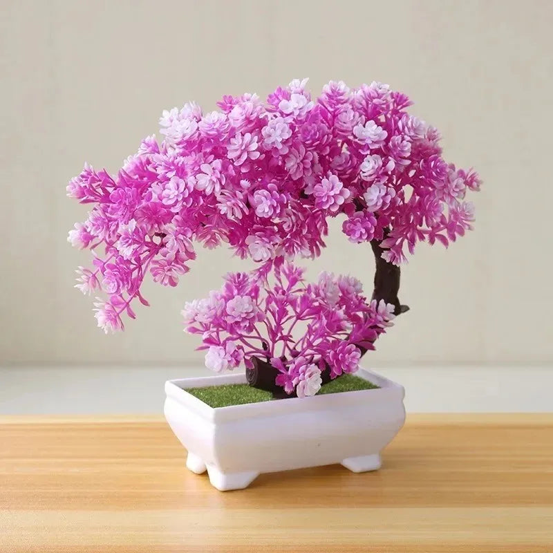 Artificial Plants Bonsai Simulated Tree Potted Plants Fake Flowers Table Potted Ornaments