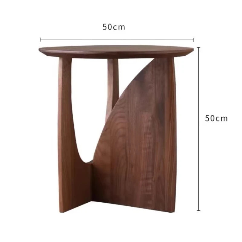 Wood Coffee Table Morden Designer Corner Interior Home Living Room Decoration Wood Round Sofa Side Table Room Small Furniture