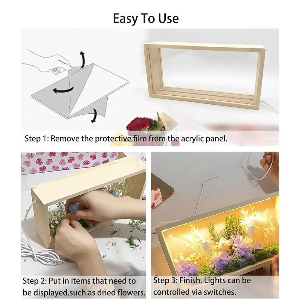 Decorative Creative Shadow Box Frame DIY Empty 3D Picture Frame Handmade Double-Sided Display Doll Display Stand Home Ornament