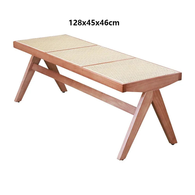 Vintage Wooden Stools Bench Woven Stools Modern Living Room Ottomans Outdoor Single Person Ottomans Entrance Hall Furniture