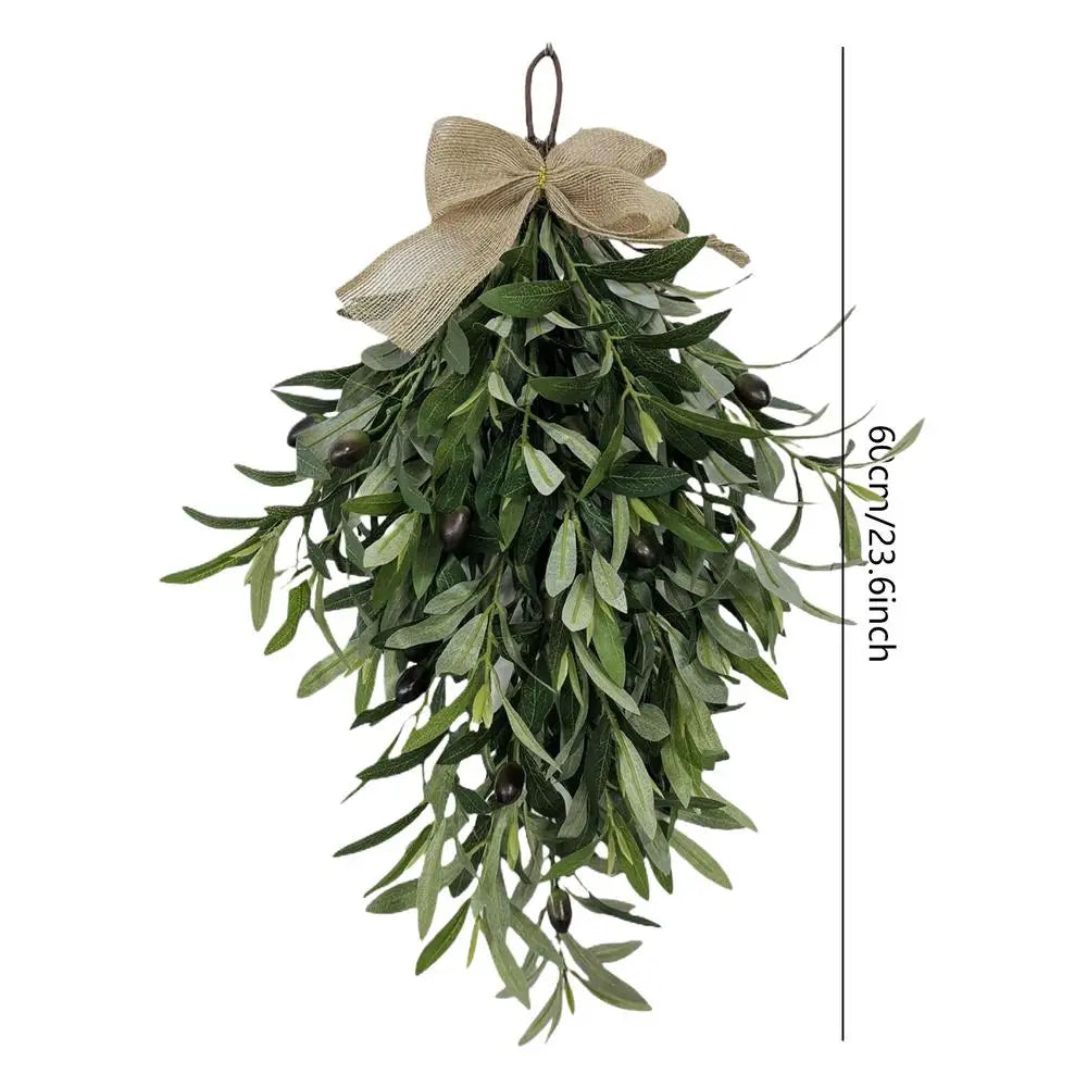 Artificial Olive  Wreath Artificial Plastic Plants fern Vine festival Wreath Wedding Home garden Wall Diy Archway Decoration